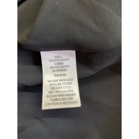 Andrew Marc New YorkWomens Blouse 1X Black Long Sleeve Sheer Pleated Corpcore - Picture 4 of 7